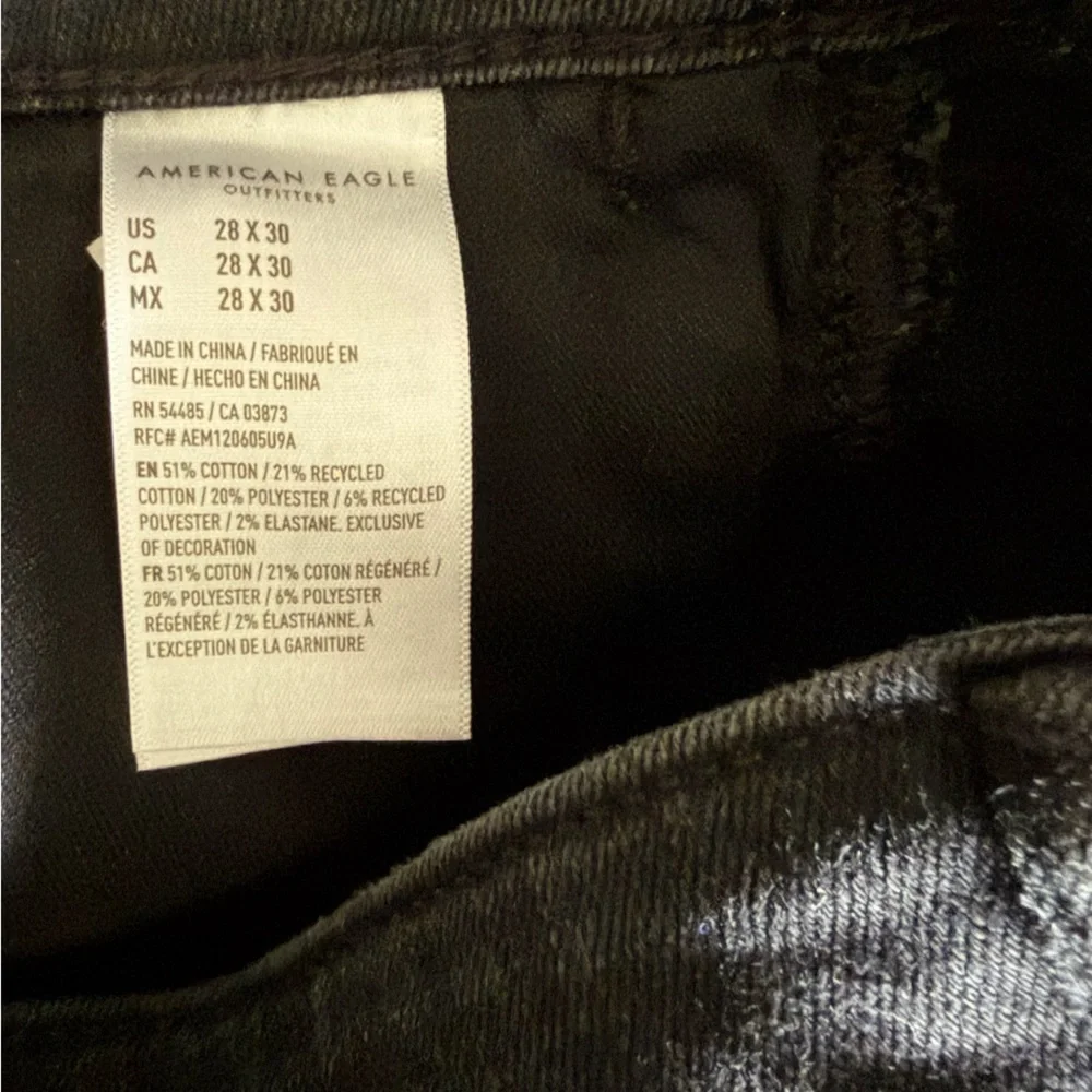 American Eagle Mens Jeans Black Airflex STRETCH Skinny Size 28 x30